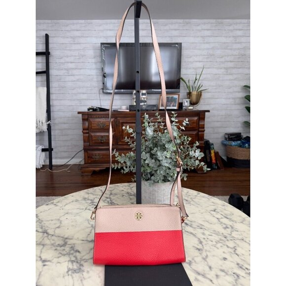 Tory Burch Womens Two Tones Perry Colorblock Leather Crossbody Bag - Picture 2 of 5